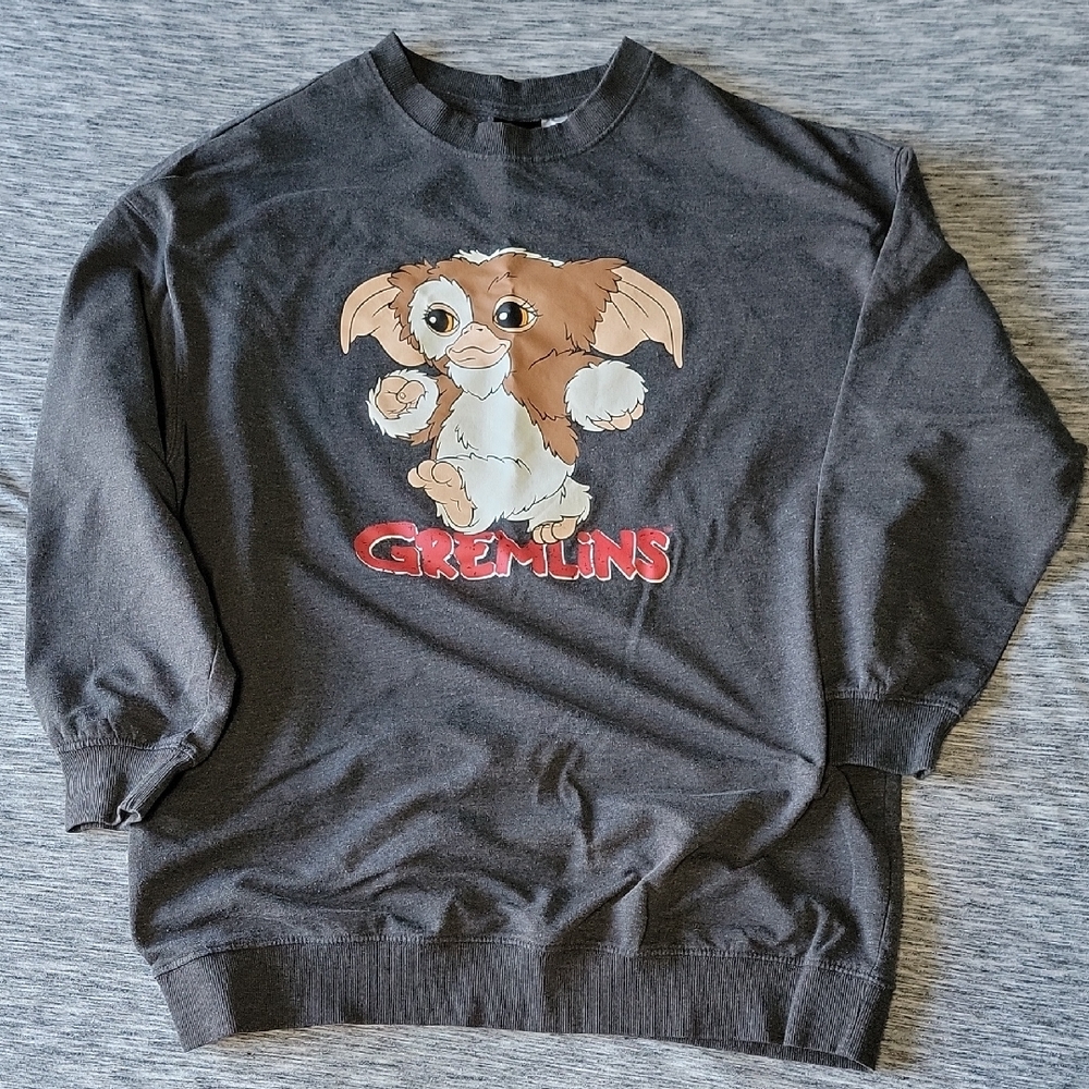 H&M Gremlins Graphic Crewneck Sweater - Dark Gray